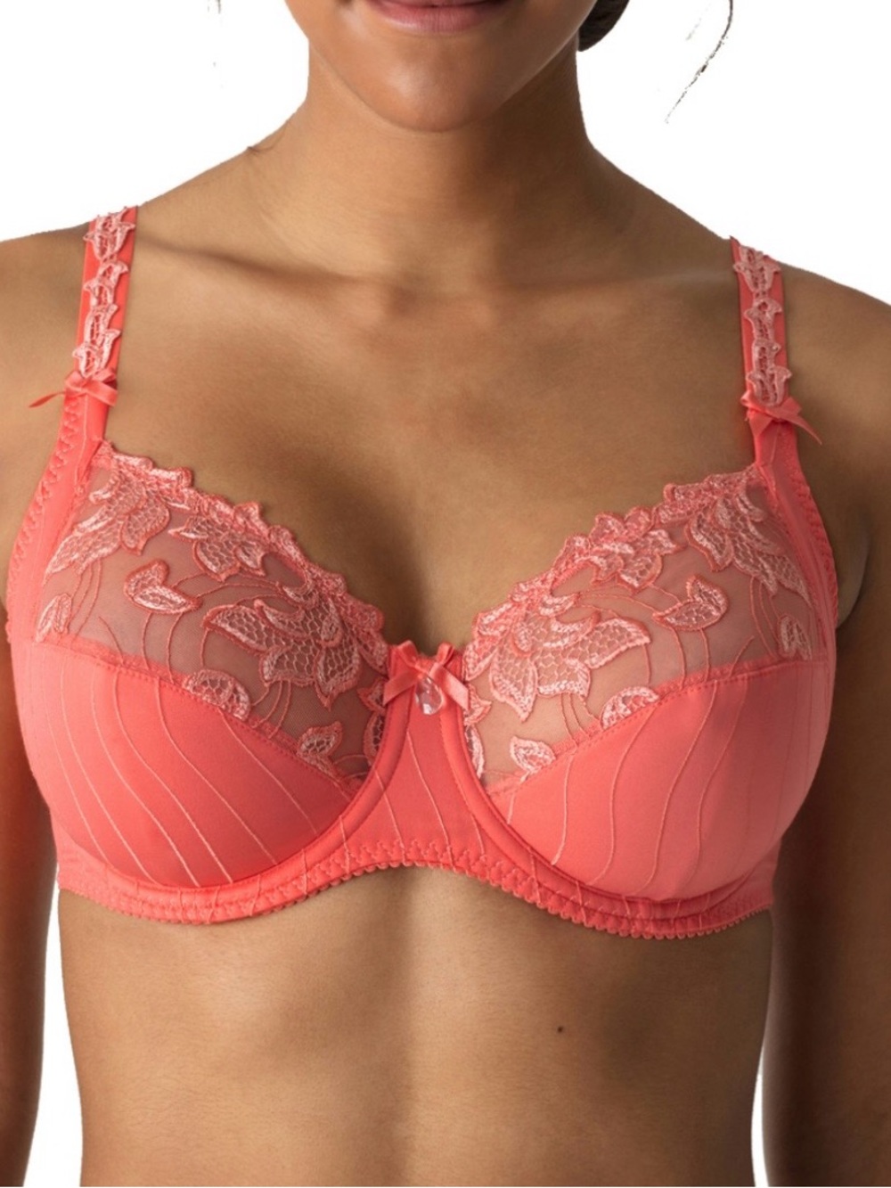 NWOT Prima Donna Deauville precious peach Coral Lace Underwire Bra G42 EU 95